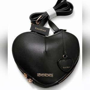 🖤✨ Bebe Black Heart Crossbody Bag | Gold Hardware | NWT ✨🖤